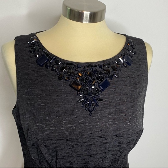 MICHAEL Michael Kors Black Embellished Neckline Dress - Picture 1 of 11